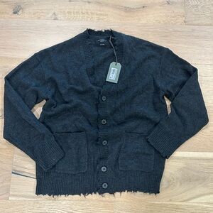 Allsaints Luxor Cardigan Sweater in charcoal gray